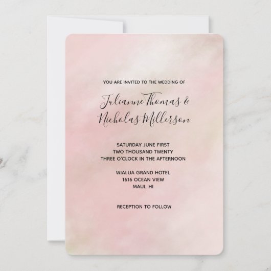 Perzikroze Blush-kleuren Waterverf op maat Kaart (Voorkant)