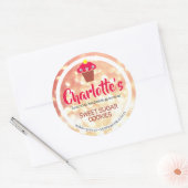 Perzikroze crème ombre glitter cupcake baklabel ronde sticker (Envelop)