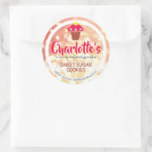 Perzikroze crème ombre glitter cupcake baklabel ronde sticker (Tas)