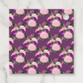 Perzikroze en lavender Paarse Floral Bedankjes Labels (Achterkant)