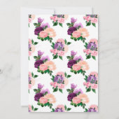 Perzikroze en lavender Paarse Floral Shower per Ma Kaart (Achterkant)