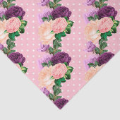 Perzikroze en lavender Paarse Floral Tissuepapier (Detail)