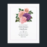Perzikroze en lavender Paarse Floral Wedding Flyer<br><div class="desc">waterverf bloemenbruiloftsuitnodigingen met trendy perzik,  roze en lavendel paarse ontworpen om snel en gemakkelijk te worden aangepast aan uw evenementspecifieke kenmerken. Ideaal voor elk thema of tuin bruiloft. Enveloppen zijn niet inbegrepen. Voor dikkere uitnodigingen met enveloppen en bijpassende producten over hetzelfde thema,  zie het collectie hieronder.</div>