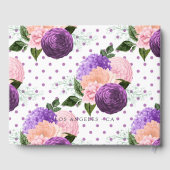 Perzikroze en lavender Paarse Floral Wedding Gastenboek (Achterkant)