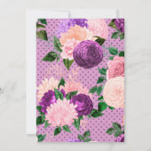Perzikroze en lavender Paarse Floral Wedding Kaart (Achterkant)