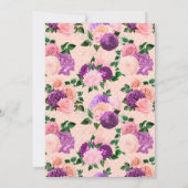 Perzikroze en lavender Paarse Floral Wedding Save The Date (Achterkant)