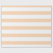 Perzikroze en wit brede horizontale strepen cadeaupapier (Vlak)
