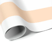 Perzikroze en wit brede horizontale strepen cadeaupapier (Rol Hoek)