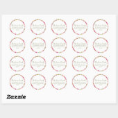 Perzikroze gele Waterverf Floral Bat Mitzvah Ronde Sticker (Vel)