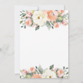 Perzikroze Ivory Floral Wedding Save the Date Kaar Kaart (Achterkant)
