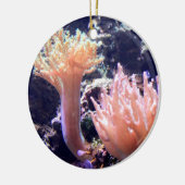 Perzikroze kerstboomversiering keramisch ornament (Links)