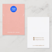 Perzikroze Logo-Ketting-armband-beeldscherm toevoe Visitekaartje (Voorkant / Achterkant)