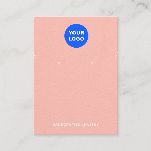 Perzikroze Logo toevoegen waarmee Ketting gecombin Visitekaartje (Voorkant)