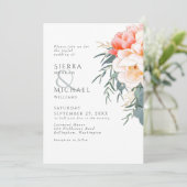 Perzikroze pony Eucalyptus Greenery Weddenschap Kaart (Staand voorkant)