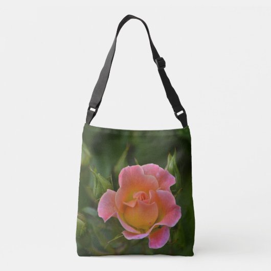 Perzikroze Roos Crossbody Tas (Achterkant)