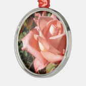 Perzikroze Roos Metalen Ornament (Links)