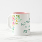 Perzikroze Roses Bride moeder huwelijk Tweekleurige Koffiemok (Voorkant links)