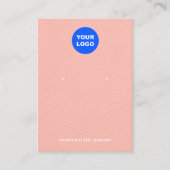 Perzikroze Voeg Logo-leder-oorscherm toe Visitekaartje (Voorkant)