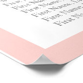 Perzikroze Waterverf Floral Receptie Zitplaatsen Poster (Hoek)