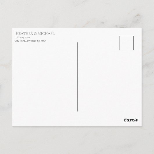 Perzikroze Waterverf Floral Vertraging Datum Briefkaart (Achterkant)