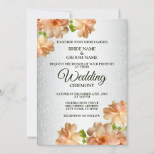 Perzikrozen Bloemige Zilveren Glitter Moderne Trou