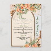 Perzikrozen & Drijfhout Trouw Menu Kaart (Voorkant)