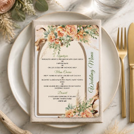 Perzikrozen & Drijfhout Trouw Menu Kaart