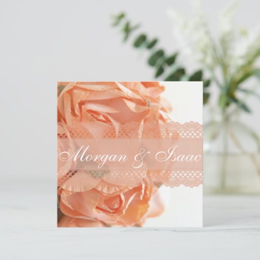 PerzikRozen en uitnodiging tot weddenschappen (Staand voorkant)