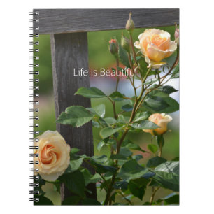 Perzikrozen hek bloem (mijn fotografie) notitieboek