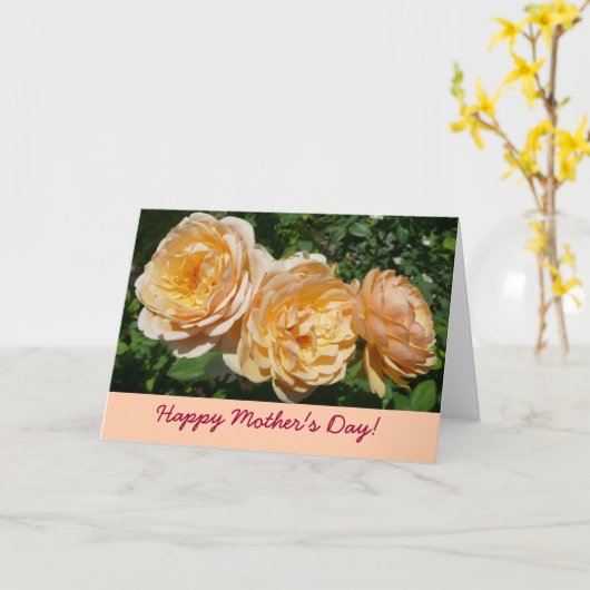 PerzikRozen Moederdag Kaart (Gele Bloem)