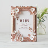 💍 Perzikrozen Rose Goud Lente Trouwdecoratie 🌸 Menu (Staand voorkant)