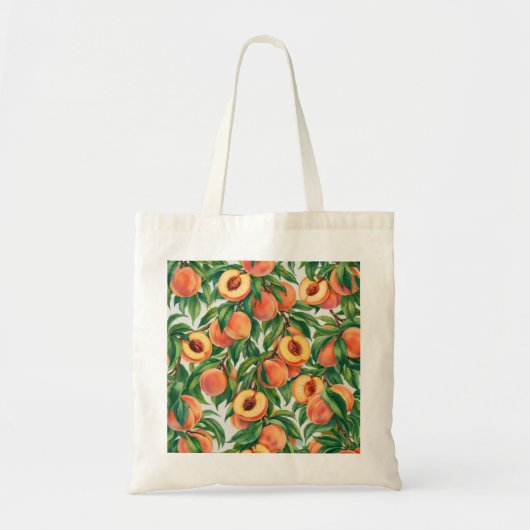 Perzikschijfjes Botanisch Patroon Tote Bag (Voorkant)