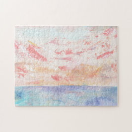Perzikschilderij waterverf legpuzzel