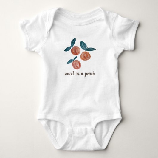 Perzikschildering Zoete als een Perzik Baby Body Romper (Voorkant)
