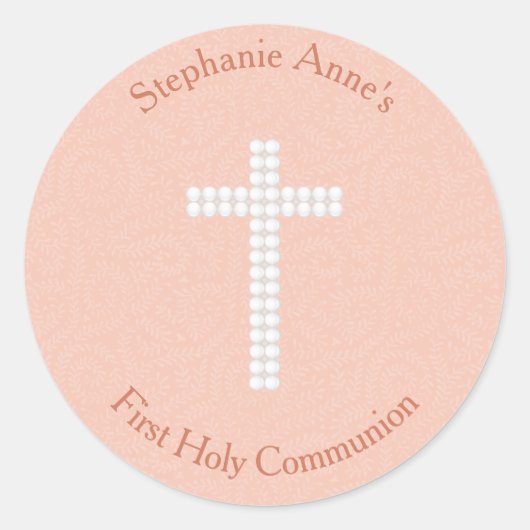 Perziksinaasappelen en stripes ronde sticker (Voorkant)