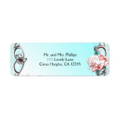 Perzikspatten en -Rozen op zaterdag Etiket (Voorkant)