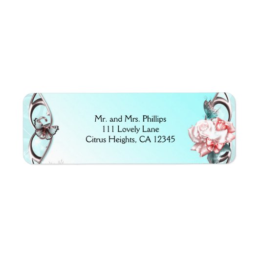 Perzikspatten en -Rozen op zaterdag Etiket (Voorkant)