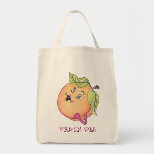 "Perzikspia" — Grocery Bag Tote Bag (Voorkant)