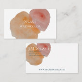 Perzikspiegel en Oranje Waterverf Visitekaartje (Voorkant / Achterkant)