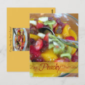 Perzikspies voor het invullen van vruchtensalade briefkaart (Voorkant / Achterkant)