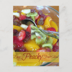 Perzikspies voor het invullen van vruchtensalade briefkaart