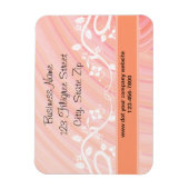 Perzikspiraaltjes, Filigree en Flowers, aangepast Magneet (Verticaal)