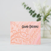 Perzikspiraaltjes, Filigree en Flowers aangepaste Briefkaart (Staand voorkant)