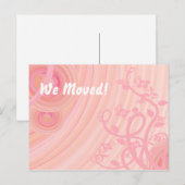 Perzikspiraaltjes, Filigree en Flowers Aankondigingskaart (Voorkant / Achterkant)