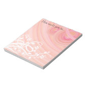 Perzikspiraaltjes, Filigree en Flowers Art Custom Notitieblok (Linkerzijde)