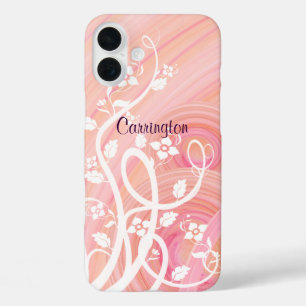 Perzikspiraaltjes, Filigree en Flowers iPhone 16 Plus Hoesje
