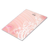 Perzikspiraaltjes, Filigree Floral Art Custom Notitieblok (Schuin)