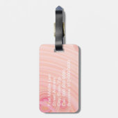 Perzikspiral Filigree bloemen boven witte Sjabloon Bagagelabel (Achterkant verticaal)