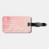 Perzikspiral Filigree bloemen boven witte Sjabloon Bagagelabel (Achterkant horizontaal)