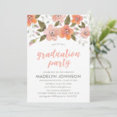 Perziksplaat Floral Gradual Party Invitation Kaart (Staand voorkant)
